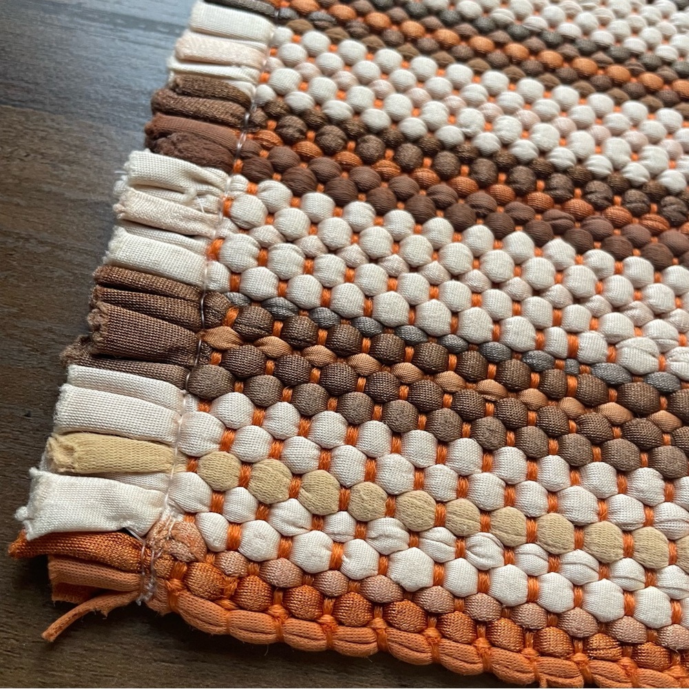 Vintage Handwoven Retro Placemats and Crochet Pot Holder Set - Picture 4 of 6